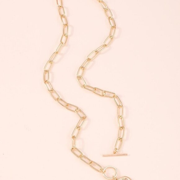 Yellow Gold Women's Round Charm Necklace - Picture 3 of 6